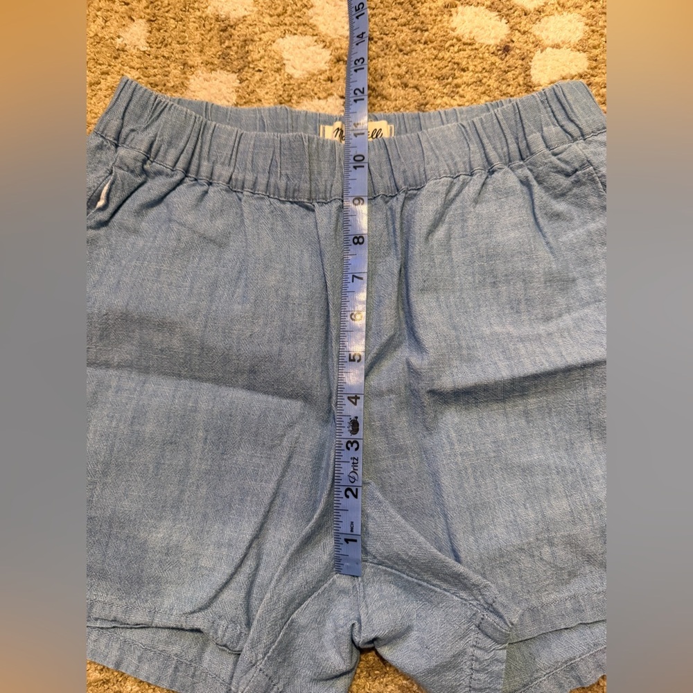Madewell Chambray Elastic Shorts with Pockets- XS - Picture 3 of 7
